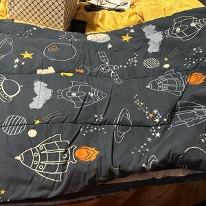Circo Space Adventure Comforter - Navy and Orange